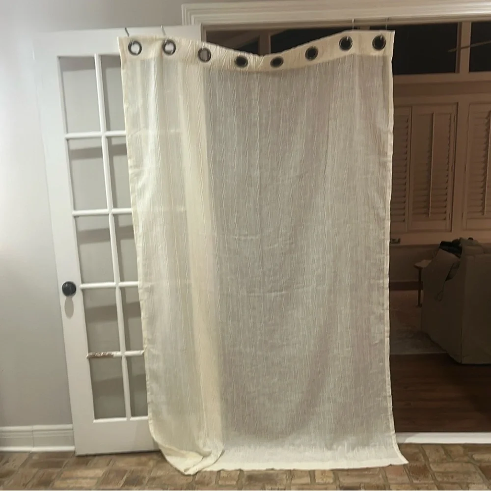 Cream Curtains with Black Grommet Accents
